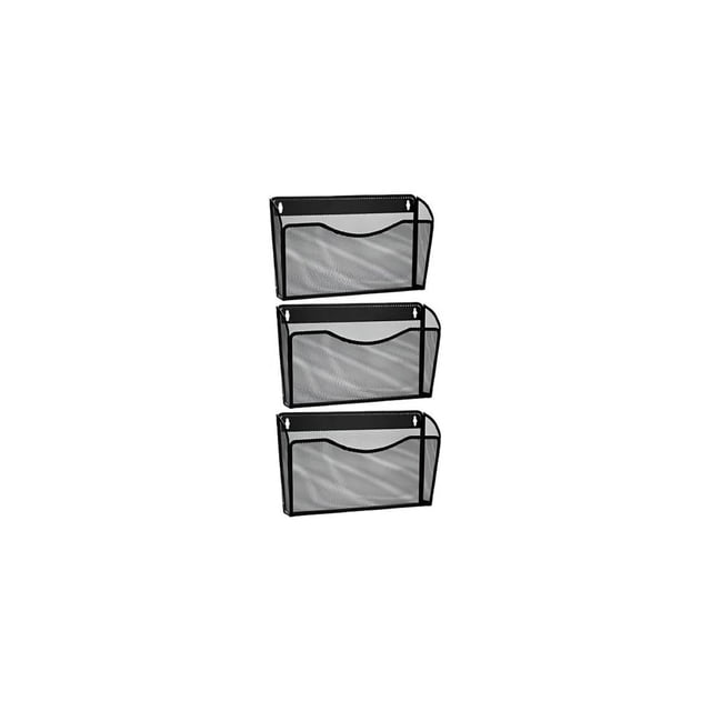 Revistero de Pared Nextep Malla Metálica | Pack con 3 Piezas | Color Negro