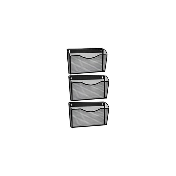 Revistero de Pared Nextep Malla Metálica | Pack con 3 Piezas | Color Negro