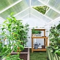thumbnail image 4 of 6x8 FT Greenhouse Kit for Outdoors – Durable Aluminum Frame, Sliding Lockable Door,Adjustable Roof Vent, Gutter System,Easy Assembly–3-Original Color, 4 of 10
