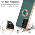 thumbnail image 2 of Electroplated Magnetic Ring Holder Case, 360 Degree with Rotation Metal Finger Ring Holder Magnet Car Holder Soft Silicone Shockproof Cover for Samsung Galaxy S22 Ultra 5G - Drak Green, 2 of 13