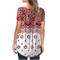 thumbnail image 4 of UTTOASFAY Women Blouses Plus Women Summer Printing Short Sleeves O-Neck Loose T-Shirt Blouse Tops Red S, 4 of 7