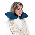 thumbnail image 2 of Carex Inflatable Travel Neck Rest Pillow, Folds Flat for Easy Storage, for Airplane and Car, Blue, 2 of 6