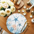 thumbnail image 2 of Blue Starfish Coastal Round Placemats Set of 4 for Dinning Tables,Heat-proof Braided Table Mats 15 Inch,Summer Ocean Nautical Coral Jellyfish Washable Place Mat for Kitchen Restaurant Party Table, 2 of 9