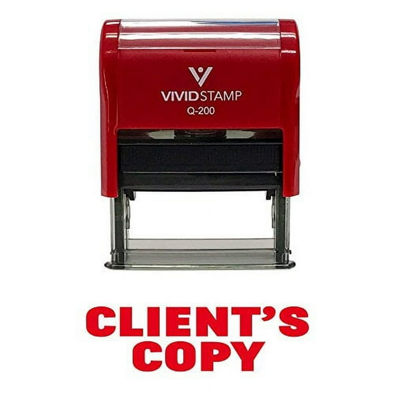 Vivid Stamp Clients Copy Self-Inking Office Rubber Stamp (Red) - Medium