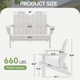 thumbnail image 3 of SERWALL Outdoor Bench , Folding Adirondack Bench ,HDPE All-Weather Adirondack Loveseat, for Park, Deck, Lawn, Garden,White, 3 of 9