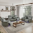 thumbnail image 6 of Power Leather Recliner Loveseat with LED Lights,Leather Loveseat,Living Room Furniture Sets with USB Port/Cup Holders(Dark Grey Reclining Loveseat /1 Piece), 6 of 6