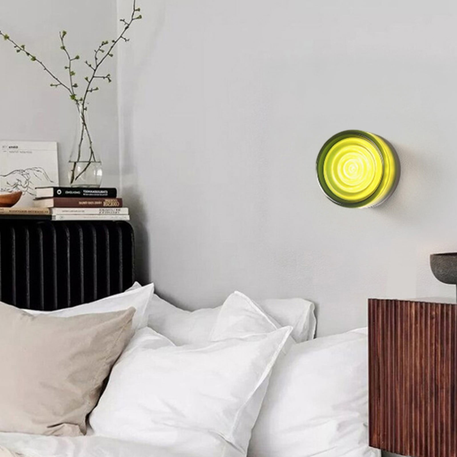 Modern Wall Sconce, 5.3 Inch Round Waterproof Wall Lamp for Bathroom Vanity, Bedroom Bedside, Living Room