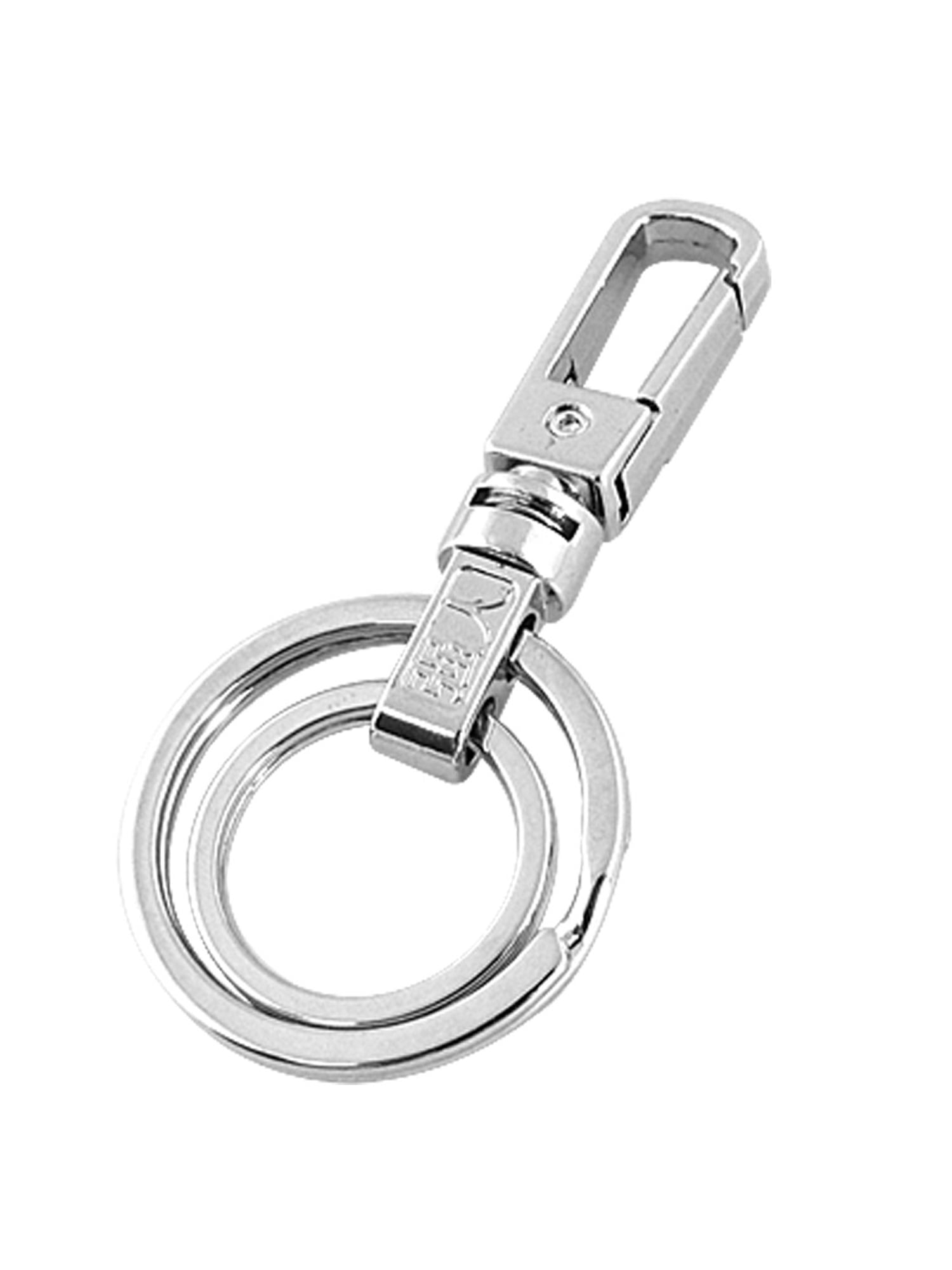 bronze or silver tone alloy 3 styles Double ring keyring with snap clasp 