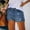 Light blue, variant on Sngxgn Women's Casual Mid Rise Denim Shorts Stretch Ripped Raw Hem Jean Shorts(Light blue,M)