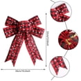 thumbnail image 2 of Christmas Bow Decor Red Plaid Wreath Bows Banister Bow Christmas Tree Topper Bow Front Door Wreath, 2 of 6