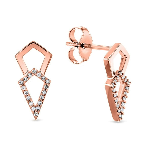 Kobelli Diamond Kite Arrow Earrings 10k Rose Gold