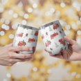 thumbnail image 2 of 12oz Stemless Wine Tumblers Red Christmas Truck Pattern Vacuum Insulated Stainless Steel Travel Tumbler Cups Mug with Lid and Straw for Champaign,Cocktail,Beer with Cleaning Brush, 2 of 5