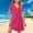 Hot Pink, variant on Juslio Girls Dresses A-line Short Sleeve Pockets Knee Length Casual Summer Beach Black Sundress