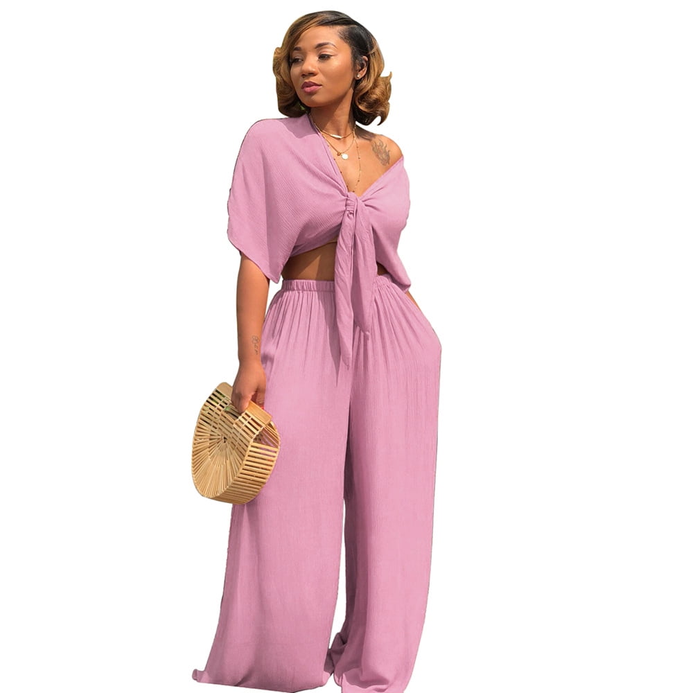 crop top jumpsuit set