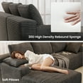 thumbnail image 5 of 104" Cloud Sectional Couch with L-Shape Chaise, Modern Modular Sofa with Deep Seat, Upholstered Couches with Back Cushion for Living Room Bedroom, No Assembly Required, Black Grey (Corduroy Fabric), 5 of 11