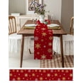 thumbnail image 3 of Ldtrchee Red Christmas Snowflake Table Runner 48 Inches, Yellow White Xmas Winter Snowflake Bed Runner Dresser Scarves Tabletop for Indoor Outdoor Parties/Ceremony/Banquet, 13" x 48", 3 of 8