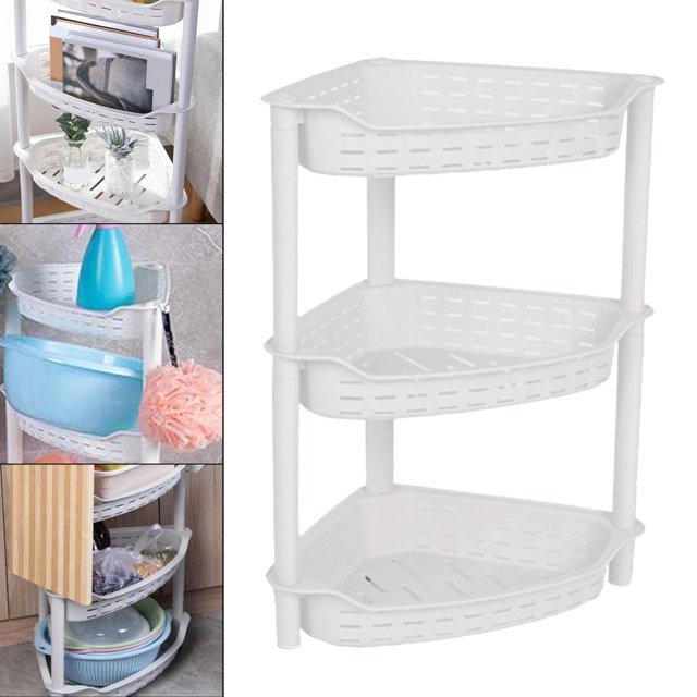 Estante de almacenamiento Soledad Organizador de 3 niveles blanco pequeño
