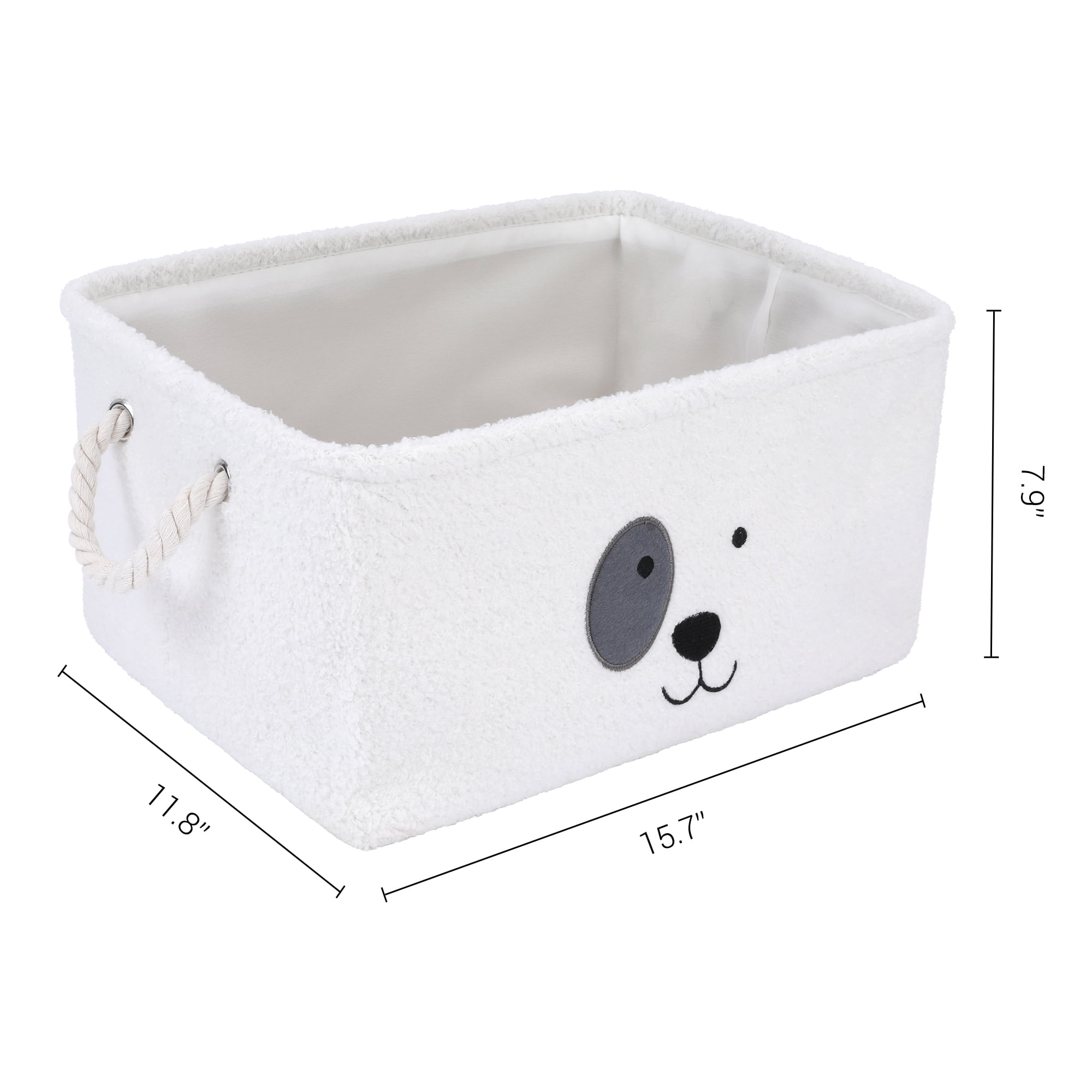 Unique Bargains Storage Cube Cotton Storage Bin with Handles for Closet Organizers White