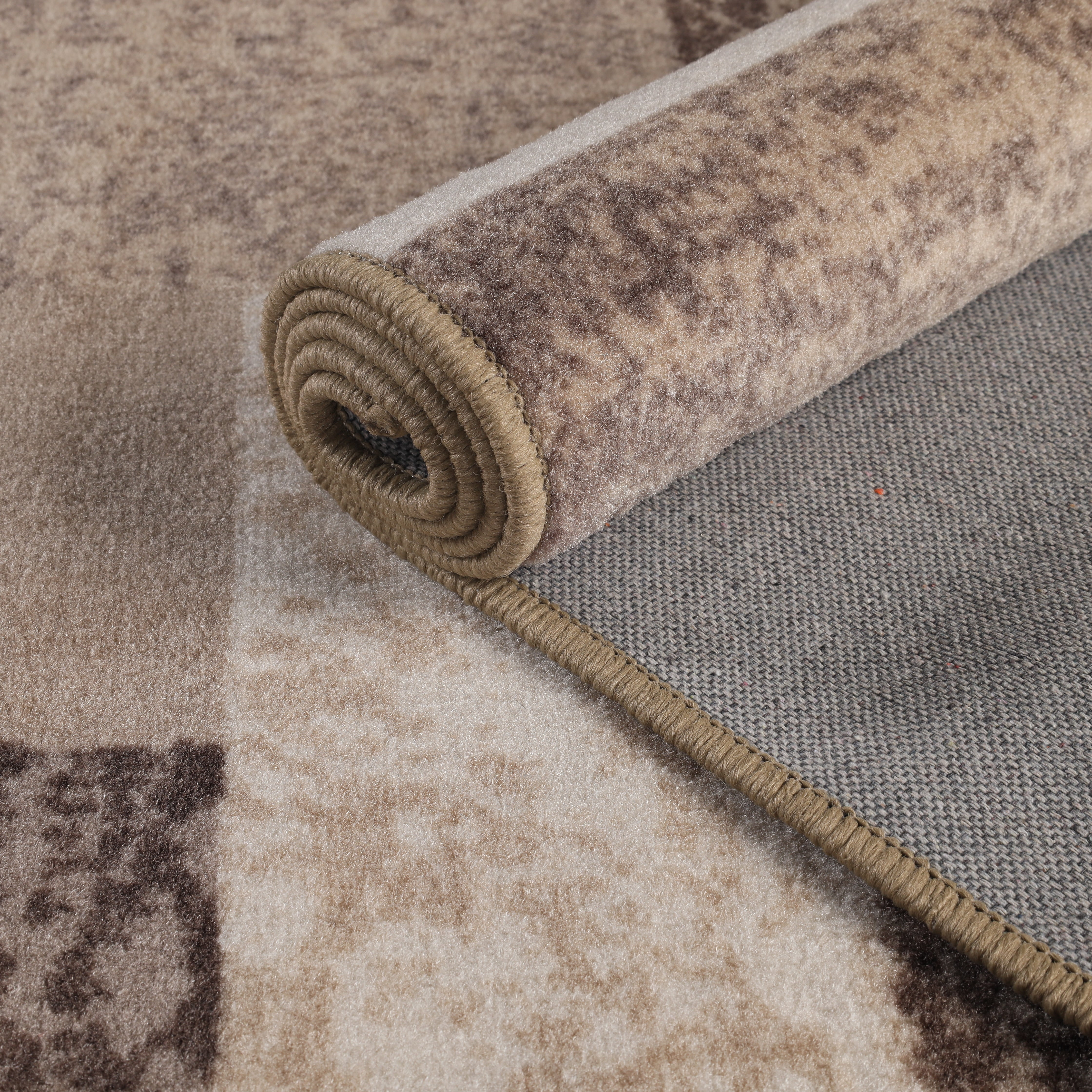 Superior Rockwood Geometric Blocks Washable Indoor Area Rug, 12' x 15', Blue - Taupe
