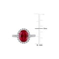 thumbnail image 3 of 4 3/4 Carat (Ctw) Lab-Created Ruby and White Sapphire Halo Engagement Ring in 10K White Gold for Women, 3 of 6