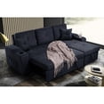 thumbnail image 2 of Right-facing corner sofa with footrest, exchangeable corners, 2 bolsters / Great for creating a cozy corner, adds comfort, 2 of 6