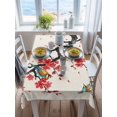 thumbnail image 3 of Red Spring Floral Rectangle Tablecloth, Birds Branches Watercolor Flowers Rustic Waterproof & StainResistant Tablecloth, Washable Oil-proof Table Cover for Dining/Party/Wedding/Buffet 60x84 In, 3 of 9