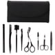 thumbnail image 3 of Kit de cuidado de cejas ANGGREK a prueba de herrumbre de Acero inoxidable negro para viajes, 3 of 8