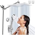 thumbnail image 1 of Regaderas para Baño,Combo de 10'' Regadera Cuadrada Alta Presion y 9'' Shower Head de Mano,Alcachofa Acero Inoxidable con 3 Modos de Rociado,con Brazo de Extensión de 9'' y 2 Ganchos,para Baño,Hotel, 1 of 9