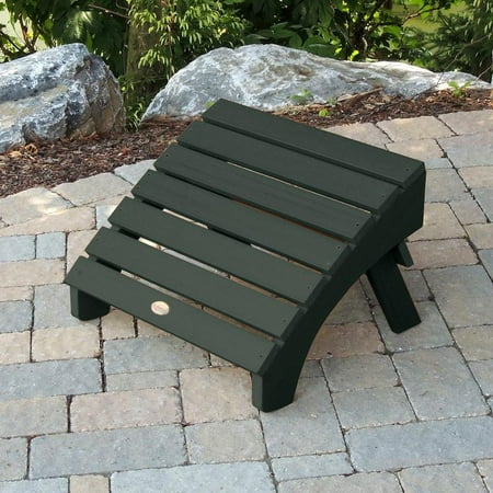 AD-OTL1-CHE Recycled Plastic Charleston Green Adirondack Outdoor Hamilton Furniture Folding Ottoman-Made in USA