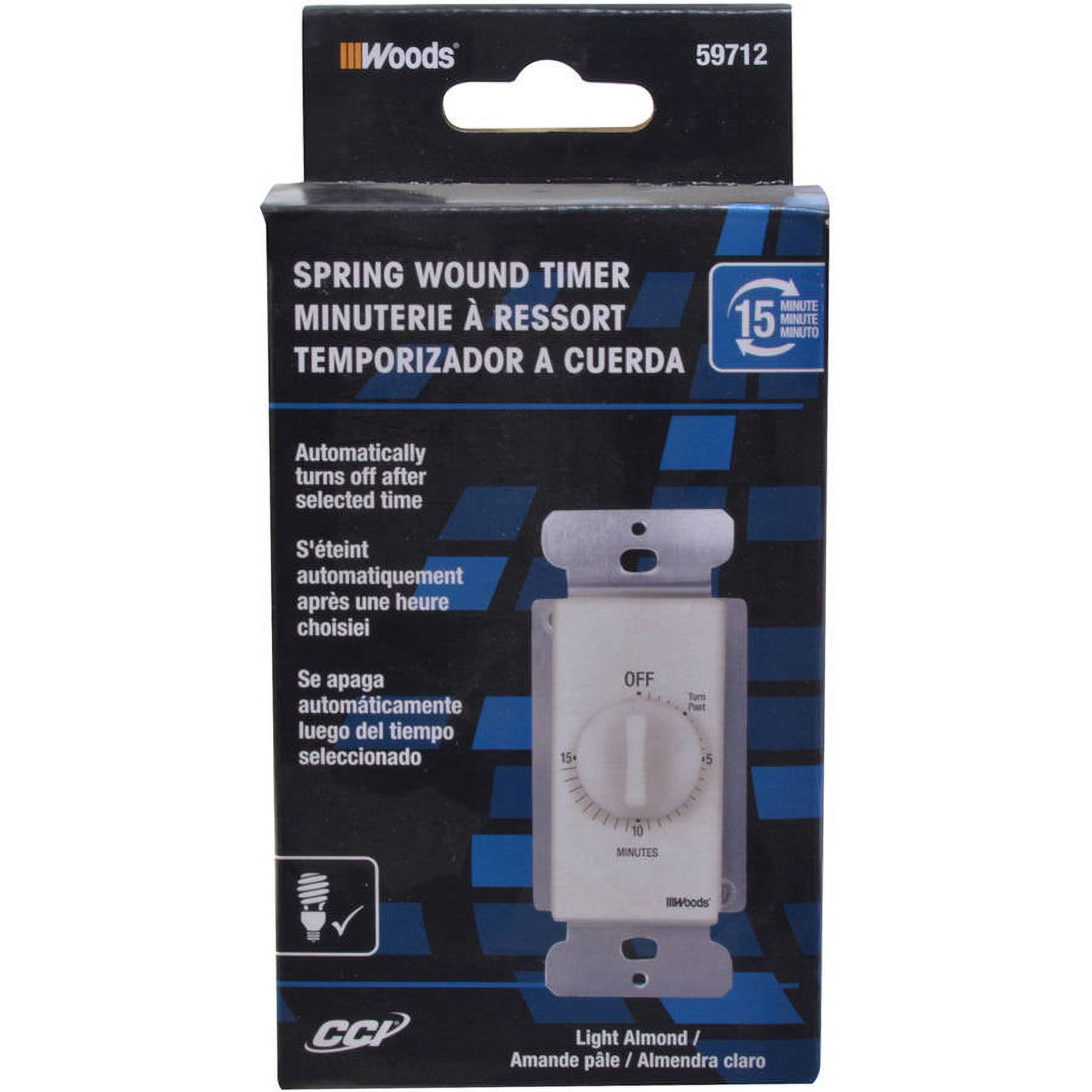 Southwire-Coleman Cable 224230 Almond Indoor Wall 15 Minute Timer