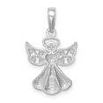 thumbnail image 3 of 14K White Gold Polished and Textured Guardian Angel with Heart Pendant D4420W, 3 of 3