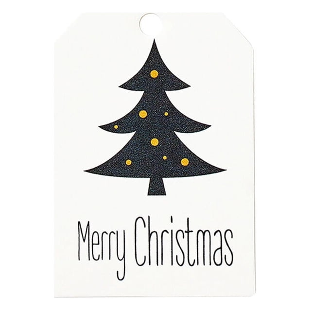 pitrice 100 Pcs/set Christmas Themed Paper Tag DIY Craft Paper Label Home Office Holiday Decoration, Christmas Tree