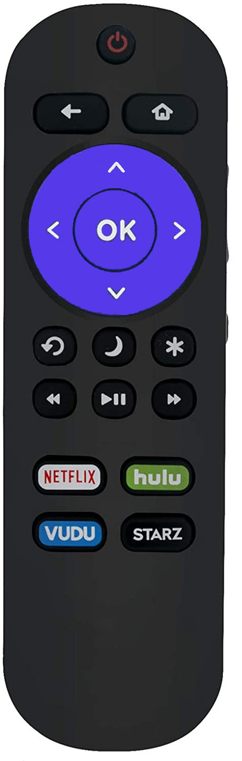 Replaced Element ROKU 101018E0011 Smart Ultra HD TV Remote Netflix HULU VUDU  STARZ Compatible with ALL Element Roku TVs E4SW5017RKU E2SW6518RKU E4SW5518RKU - image 2 of 2