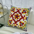 thumbnail image 1 of Funda de cojín decorativa | Funda de cojín para sofá con bordado floral para sala de estar | Funda de almohada cuadrada de tela de lino | Funda de cojín decorativa para sofá y dormitorio, 1 of 6