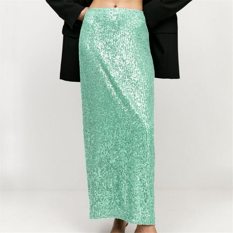 hcuribad Skirts for Women Sequin Skirt for Women Maxi Skirt
