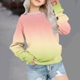 thumbnail image 2 of Girls Sweatshirts for Teen Girls Solid Color Round Neck Oversized Sweatshirt Kids Fashion Long Sleeve Pullover Tops Kaprioy Girls Sweatshirt, 2 of 5