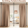 thumbnail image 5 of Room Divider Curtain Rod - No Drilling Tension Rod Room Dividers for Space Partitions, 4-10ft (H) 28-114 inch(W) Adjustable Heavy Duty Floor to Ceiling Wall Divider for Room Separation Matte Black, 5 of 12