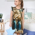 thumbnail image 4 of Balery Rustic Daisy Mason Jars Camisón de princesa para niñas, pijama de algodón con mangas abullonadas, suave y bonito.-Large, 4 of 6