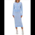 thumbnail image 2 of Conjunto de Suéter para Mujer, Cárdigan de Otoño, Informal, Holgado, para Salir, Traje Informal Azul M, 2 of 10