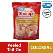Great Value Frozen Cooked Colossal, Peeled & Deveined Tail-On Shrimp, 12 oz (16-22 count per lb)