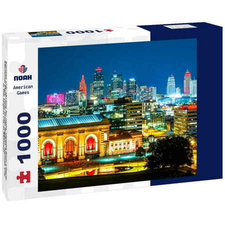 Noah Jigsaw Puzzle Kansas City skyline by night, viewed from Liberty Memorial Park, near Union Station. Kansas City is the largest city in Missouri 1000 pieces