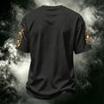 thumbnail image 5 of Men's Halloween Graphic T-Shirt, Short Sleeve Crew Neck Spooky Ghost Pumpkin Print, Lightweight Breathable Casual Tee for Party 02-Black XXL, 5 of 5