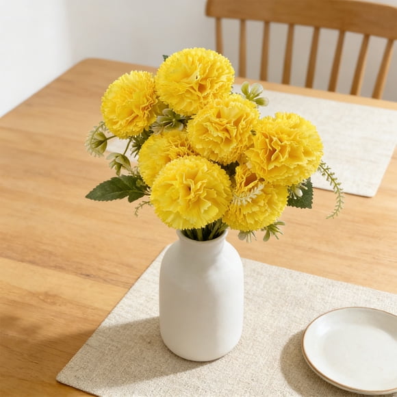 Fleurs d'Oeillet Artificielles Multicolores, 1 Pce Bouquet en Plastique Déco Maison, Fleurs Factices Réalistes de 11,8 Pouces pour Centre de Table, Arrangement de Vase