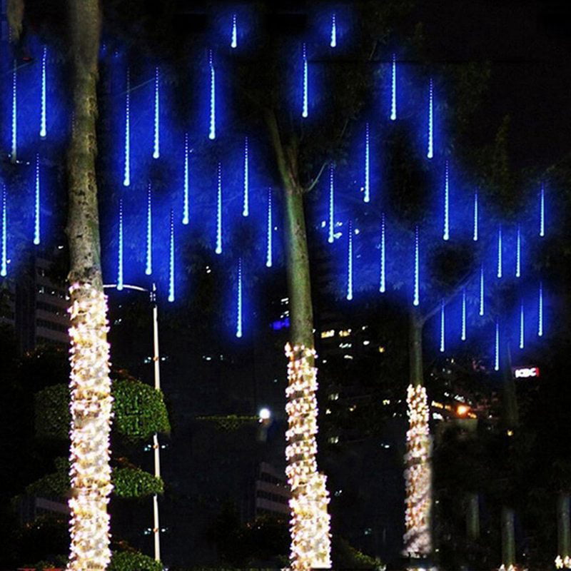 50CM LED Lights Meteor Shower Rain 8 Tube Xmas Snowfall Tree Outdoor Light 