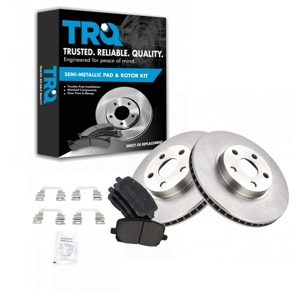 TRQ Front Brake Pad & Rotor Kit Brake Pads Brake Rotor Semi-Metallic Fits Select 2003-2008 Pontiac Vibe Toyota Corolla Matrix