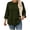 Army Green, variant on Women's Plus Size Grid Waffle Knit Tunic Top, Crew Neck 3/4 Sleeve Curved Hem Relaxed Fit Casual Blouse