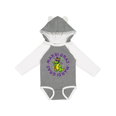 

Inktastic Mardi Gras 2021 Party Alligator Gift Baby Boy or Baby Girl Long Sleeve Bodysuit