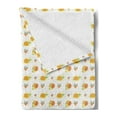 thumbnail image 2 of Snail Soft Flannel Fleece Throw Blanket, Nerd Animal in Glasses Traveling Heart Eyed Love Tribal Geometric, Cozy Plush for Indoor and Outdoor Use, 50" x 70", Mustard White, by Ambesonne, 2 of 5