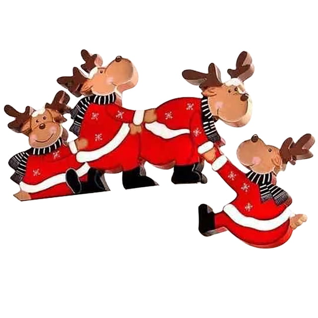 Decoración de Marco de Puerta Hot6sl de Navidad Papá Noel de Madera