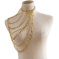 thumbnail image 1 of Cadena para el cuerpo de las mujeres Multi capas Un hombro Joyas Cadena Dorado B Sunnimix Cadena del cuerpo, 1 of 8
